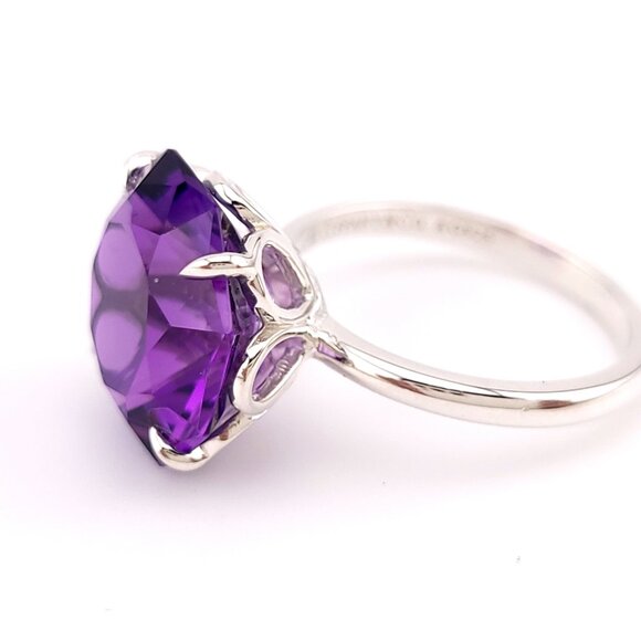 Tiffany & Co. Sterling Silver Purple Amethyst Sparklers Cocktail Flower Ring 6 - Picture 6 of 8